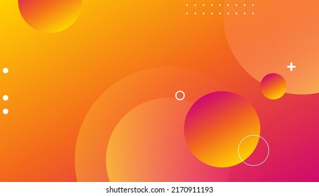 Orange elements with fluid gradient. Circle Creative Wallpaper. Dynamic shapes composition. can be used for banner, layout, annual report, web design. Eps10 vector
