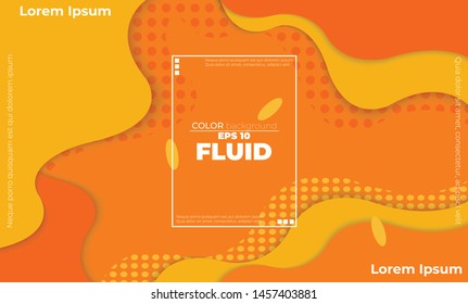 Orange elements with fluid gradient, Dynamic style banner design from fruit concept. suitable for poster, web ,landing  page, cover  add, greeting  card  promotion, social media