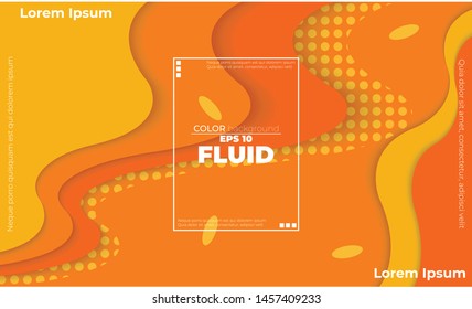 Orange elements with fluid gradient. Dynamic style banner design from fruit concept. suitable for poster, web,  landing page,  cover , and  greeting  card  promotion. social media