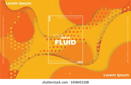 Orange elements with fluid gradient. Dynamic style banner design from fruit concept. suitable for poster, web,  landing page,  cover , and  greeting  card  promotion. social media