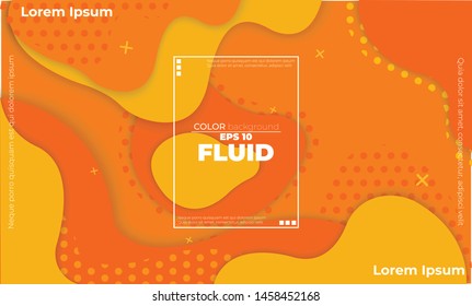 Orange elements with fluid gradient. Dynamic style banner design from fruit concept. suitable for poster, web,  landing page,  cover , and  greeting  card  promotion. social media