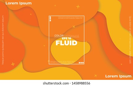 Orange elements with fluid gradient. Dynamic style banner design from fruit concept. suitable for poster, web,  landing page,  cover , and  greeting  card  promotion. social media