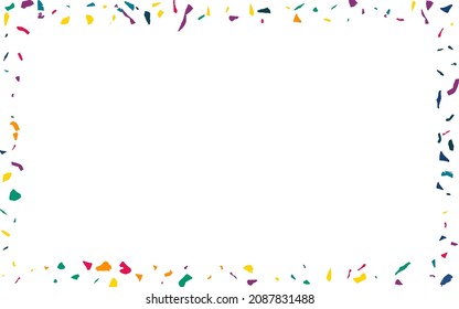 Orange Elements Happy White Background. Decoration Colored Paper Texture. Transparent Confetti Postcard. Rainbow Paint Fun Design.