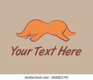 Orange Elephant Mustache Logo for Your Uniquely Vector Logo Branding
