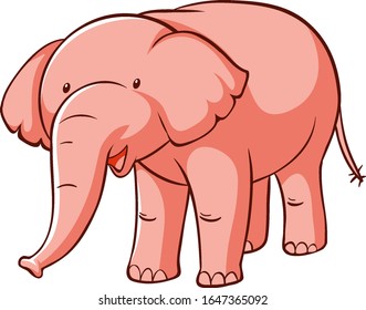 Orange elephant on white background illustration