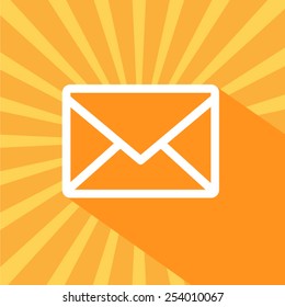 Orange email icon Vector EPS 10 illustration.