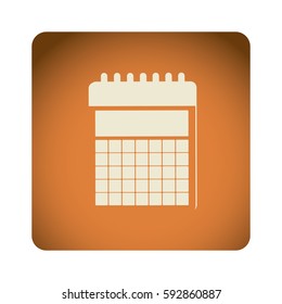 orange emblem calendar icon, vector illustraction design