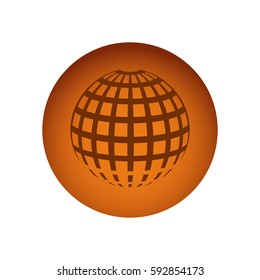 orange emblem global planet icon, vector illustraction design