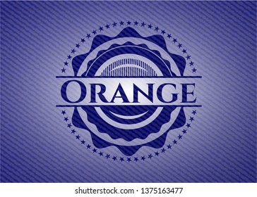 Orange emblem with jean high quality background