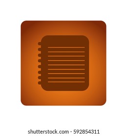 orange emblem notebook paper icon, vector illustraction design