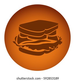 orange emblem sandwich icon, vector illustraction design image
