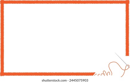 Orange embroidery thread illustration background frame
