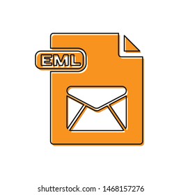 Orange EML file document. Download eml button icon isolated on white background. EML file symbol.  Vector Illustration