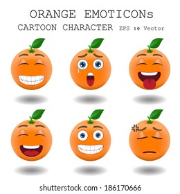 Orange emoticon cartoon character eps 10 vector