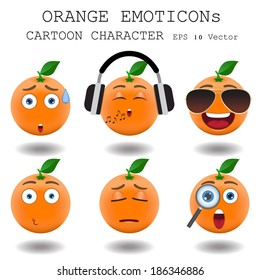 Orange emoticon cartoon character eps 10 vector