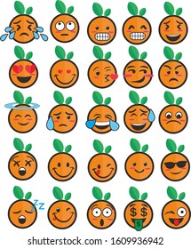 orange emoticon cartoon character vector