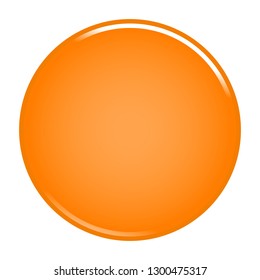 Orange empty circle button. Glossy icon round shape isolated on white background. The graphic element for design saved as a vector illustration in the EPS file format.