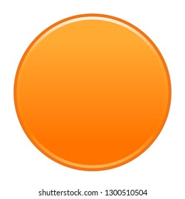 Orange empty round button. Flat icon circle shape isolated on white background. The graphic element for design saved as a vector illustration in the EPS file format.