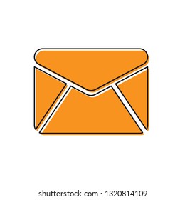 Orange Envelope icon isolated on white background. Email message letter symbol. Vector Illustration