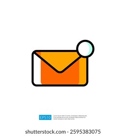 Orange Envelope Icon with Notification Bubble Indicating New Email Message for Digital Communication