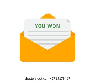 Orange envelope with winning letter