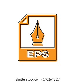 Orange EPS file document icon. Download eps button icon isolated on white background. EPS file symbol. Vector Illustration