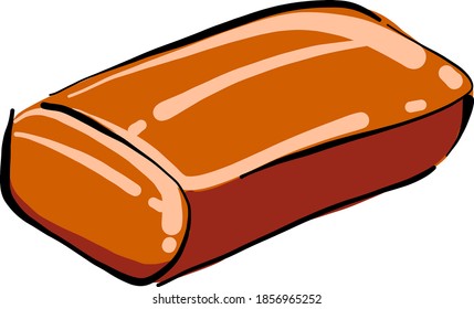 Orange eraser, illustration, vector on white background