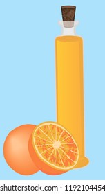 Orange essential oil vector illustration Aromatherapy