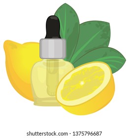 Orange essential oil vector illustration Aromatherapy Health care