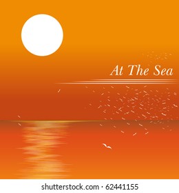 Orange evening sun illustration eps 8