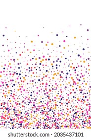 Orange Event Dot Illustration. Circle Decor Wallpaper. Purple Confetti Creative. Round Red Birthday Frame. Festive Background.