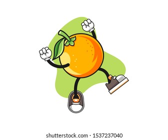 Orange excited cartoon. Mascot Character vector.