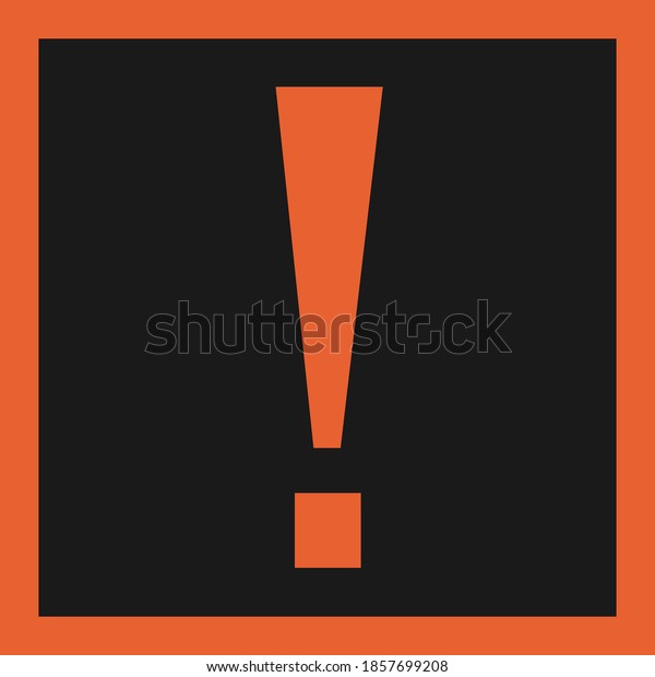 Orange Exclamation Mark On Black Background Stock Vector Royalty Free Shutterstock