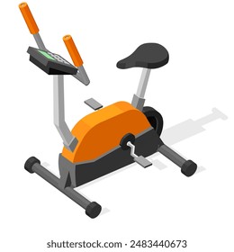 bicicleta estática naranja para el entrenamiento de piernas