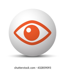 Orange Eye icon on white ball