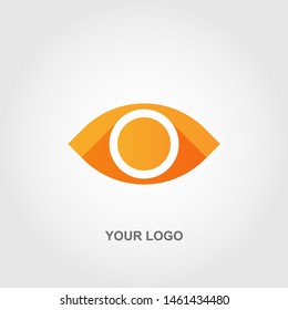 orange eye logo. gradation color template design vector