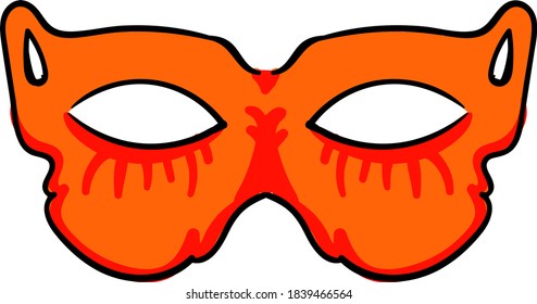 Orange eye mask, illustration, vector on white background