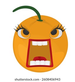  Orange face character. Funny icon. vector