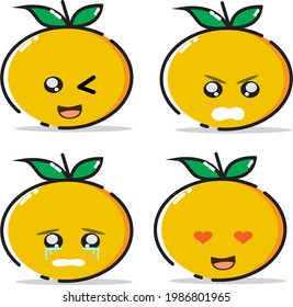 An orange face with heart-shaped eyes symbolizes falling in love, a wink expression means agreeing, an angry expression by furrowing the eyebrows and a sad expression to shed tears.