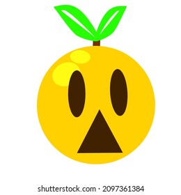 orange facial expression emoticon vector for illustration,and sticker