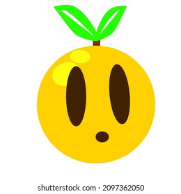 orange facial expression emoticon vector for illustration,and sticker