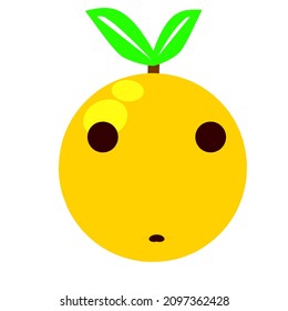 orange facial expression emoticon vector for illustration,and sticker