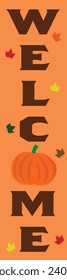 Signo de bienvenida Orange Fall con calabaza