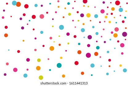 Orange FallingFestive Polka Card. Rainbow Carnaval Polka Design. Top Texture. Christmas Yellow Texture.