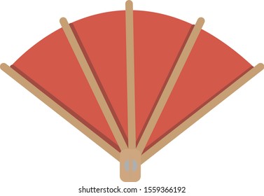 Orange fan, illustration, vector on white background.