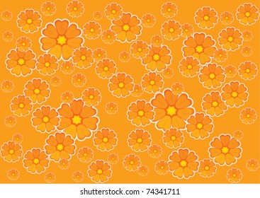 orange fantasie flower background