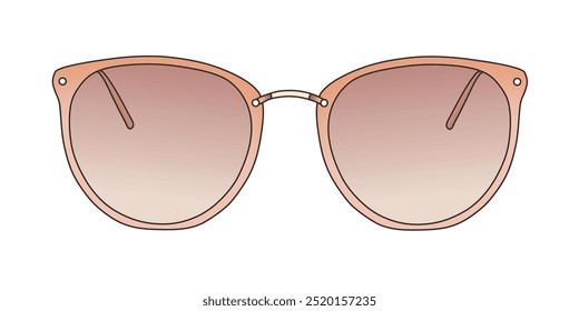 Orange Fashionable Eyewear, Classic Style Orange Glasses Design Isolated In White Background, Realistic Fashion Vector