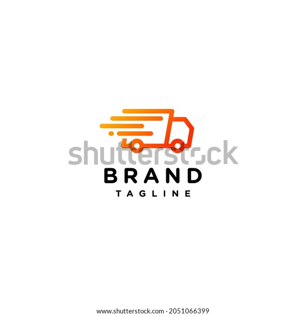 Orange\
fast Delivery Truck Icons With Speed Effect\
Lines