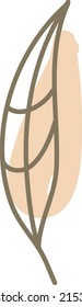 Orange feather, illustration, vector on a white background.
