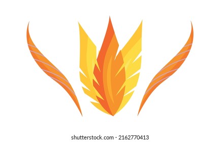 Orange feathers semi flat color vector object. Full sized item on white. Festival attire. Part of brazilian samba costume simple cartoon style illustration for web graphic design and animation